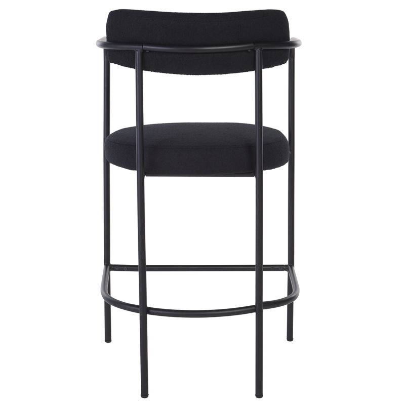 Safavieh Andrean Wood and Iron Arm Counter Stool in Black