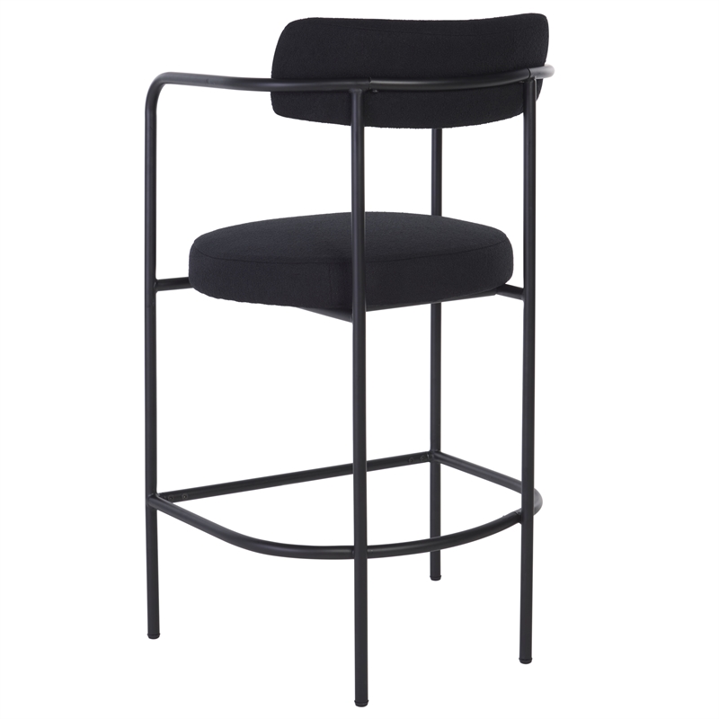 Safavieh Andrean Wood and Iron Arm Counter Stool in Black
