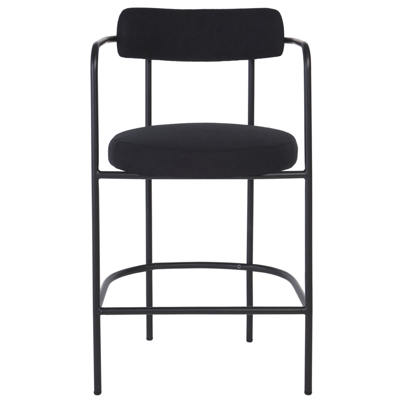 Safavieh Andrean Wood and Iron Arm Counter Stool in Black