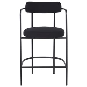 Safavieh Andrean Wood and Iron Arm Counter Stool in Black