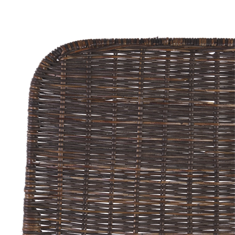 Safavieh Minerva Rattan and Iron Weaved Counter Stool in Brown / Black