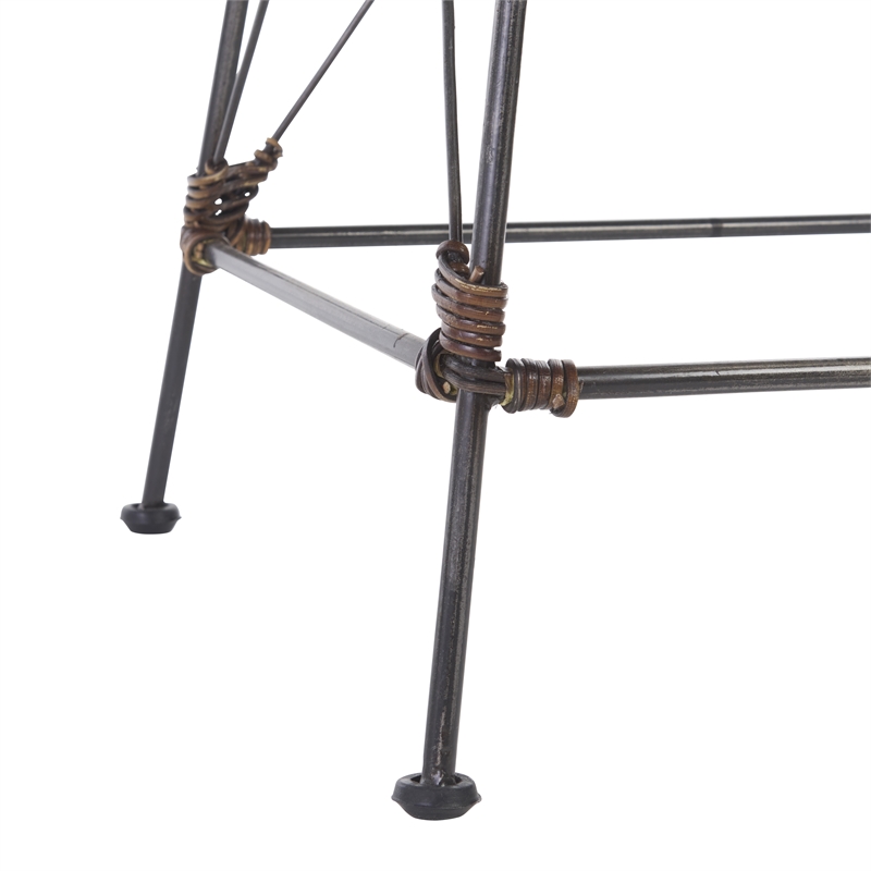 Safavieh Minerva Rattan and Iron Weaved Counter Stool in Brown / Black