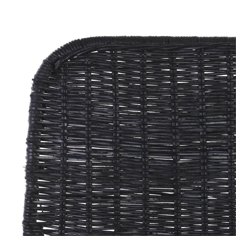 Safavieh Minerva Rattan and Iron Weaved Counter Stool in Black