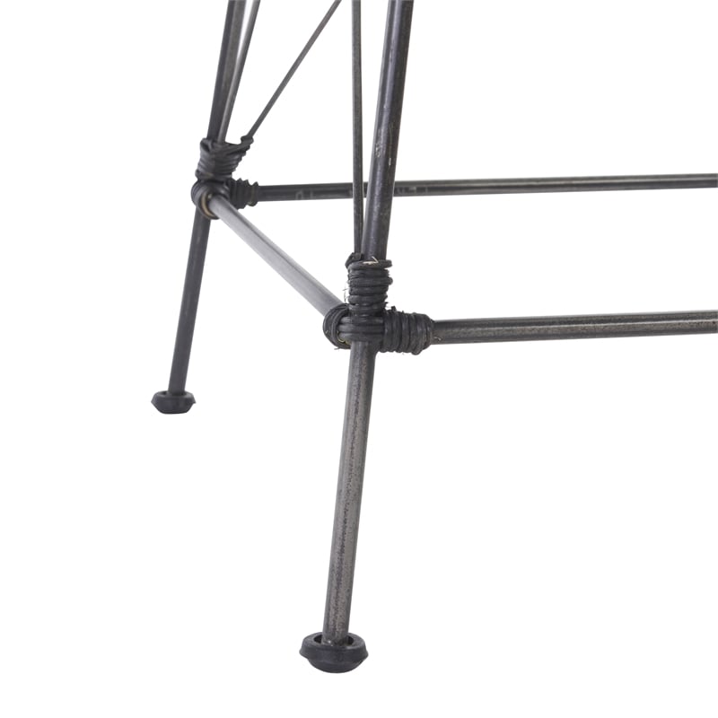 Safavieh Minerva Rattan and Iron Weaved Counter Stool in Black