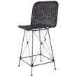 Safavieh Minerva Rattan and Iron Weaved Counter Stool in Black