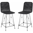 Safavieh Minerva Rattan and Iron Weaved Counter Stool in Black