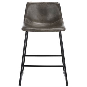 Safavieh Acela Wood and Iron Counter Stool in Gray / Black