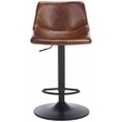 Safavieh Aelin Wood and Iron Adjustable Bar Stool in Brown / Black