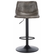 Safavieh Aelin Wood and Iron Adjustable Bar Stool in Gray / Black