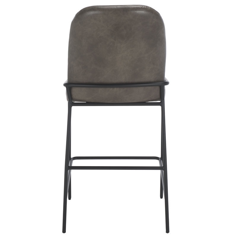 Safavieh Ivey Wood and Iron Counter Stool in Gray / Black