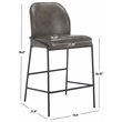 Safavieh Ivey Wood and Iron Counter Stool in Gray / Black