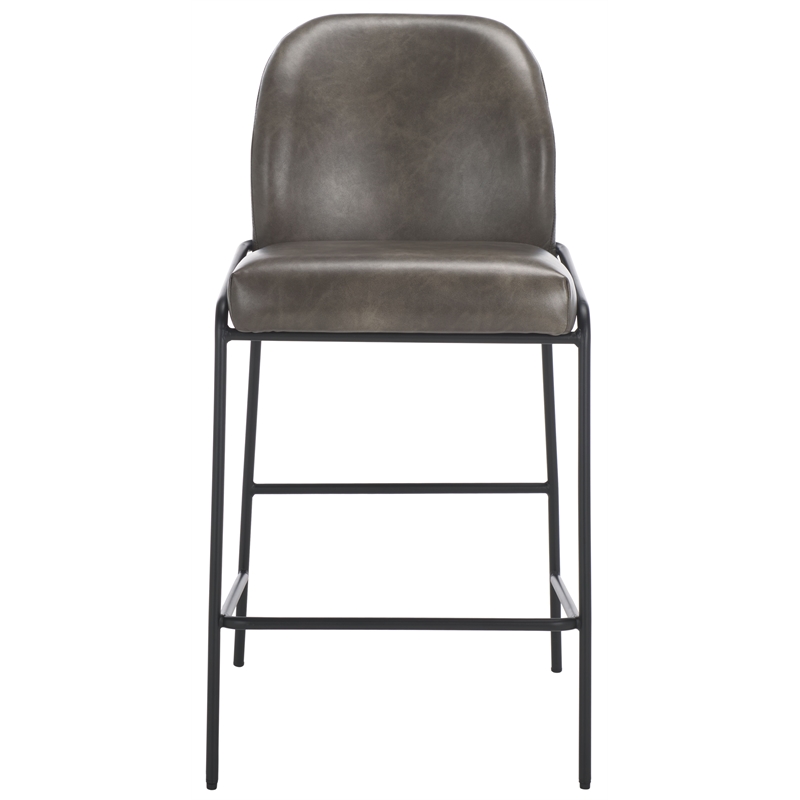 Safavieh Ivey Wood and Iron Counter Stool in Gray / Black