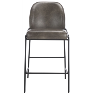 Safavieh Ivey Wood and Iron Counter Stool in Gray / Black