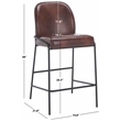 Safavieh Ivey Wood and Iron Counter Stool in Brown / Black