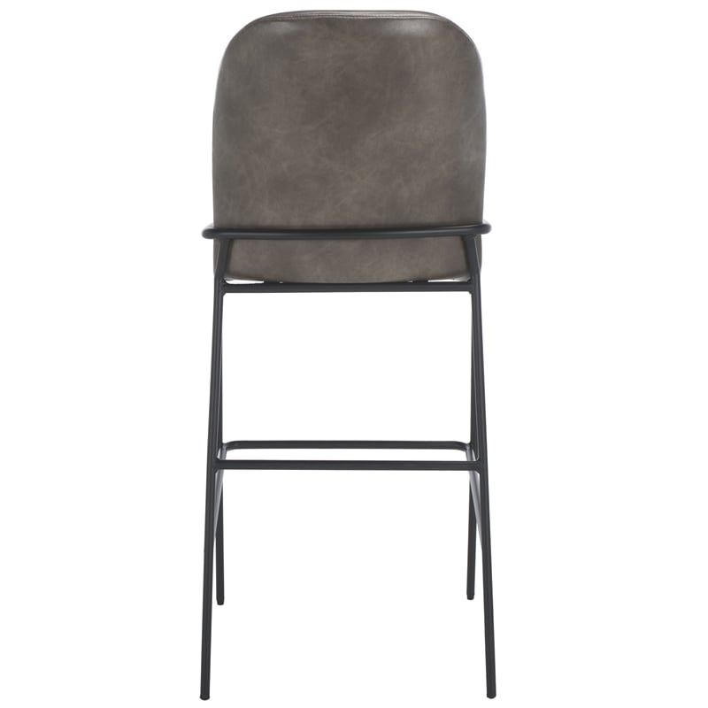 Safavieh Ivey Wood and Iron Bar Stool in Gray / Black