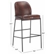 Safavieh Ivey Wood and Iron Bar Stool in Brown / Black
