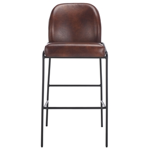 Safavieh Ivey Wood and Iron Bar Stool in Brown / Black