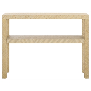 Safavieh Apis Raffia Wood 2 Shelf Console Table in Natural