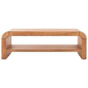 Safavieh Avivan Wood 1 Shelf Coffee Table in Natural