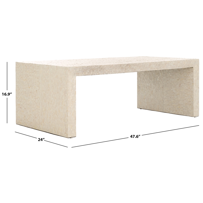 Safavieh Scarlett Solid Wood Rectangle Coffee Table in Natural