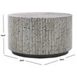 Safavieh Hamza Solid Wood Round Coffee Table in Black/Pearl