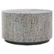 Safavieh Hamza Solid Wood Round Coffee Table in Black/Pearl