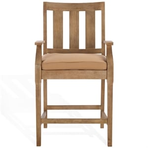 Safavieh San Salvador Wood Patio Counter Stools in Natural / Brown
