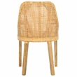 Safavieh Altha Wood and Rattan Dining Chair with Cushion in White / Natural