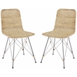 Safavieh Minerva Rattan Weaved Dining Chair in Natural / Black
