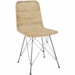 Safavieh Minerva Rattan Weaved Dining Chair in Natural / Black