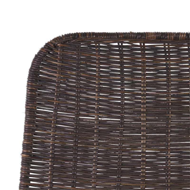 Safavieh Minerva Rattan Weaved Dining Chair in Brown / Black
