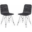 Safavieh Minerva Rattan Weaved Dining Chair in Black