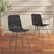 Safavieh Minerva Rattan Weaved Dining Chair in Black