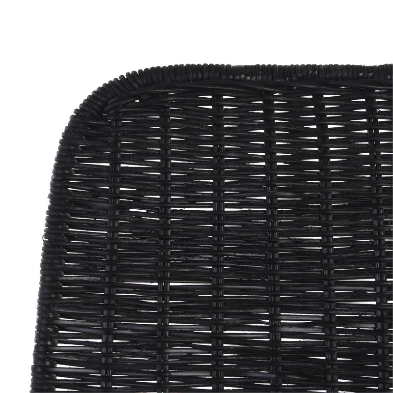 Safavieh Minerva Rattan Weaved Dining Chair in Black