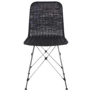 Safavieh Minerva Rattan Weaved Dining Chair in Black