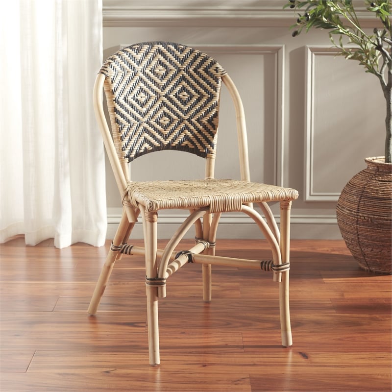 Safavieh Callidora Rattan Dining Chair in Natural / Black