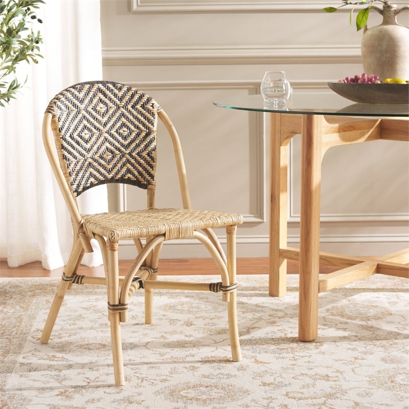 Safavieh Callidora Rattan Dining Chair in Natural / Black