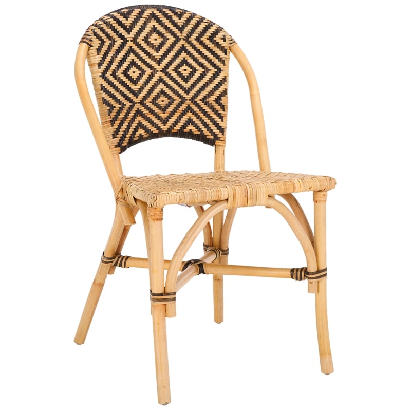 Safavieh Callidora Rattan Dining Chair in Natural / Black