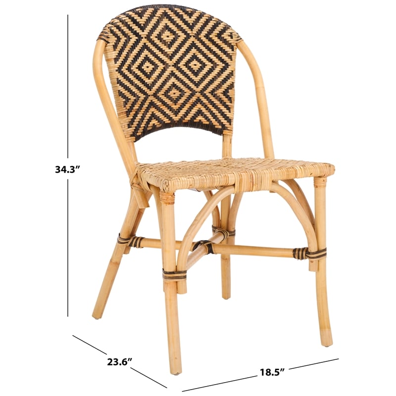 Safavieh Callidora Rattan Dining Chair in Natural / Black