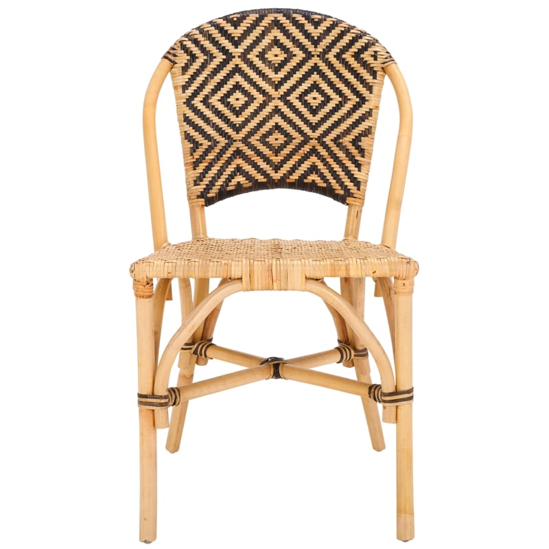 Safavieh Callidora Rattan Dining Chair in Natural / Black