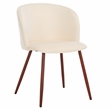 Safavieh Aminah Wood Upholstered Dining Chair in Ivory / Walnut