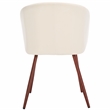 Safavieh Aminah Wood Upholstered Dining Chair in Ivory / Walnut