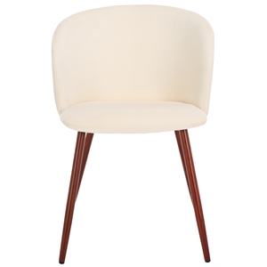 Safavieh Aminah Wood Upholstered Dining Chair in Ivory / Walnut