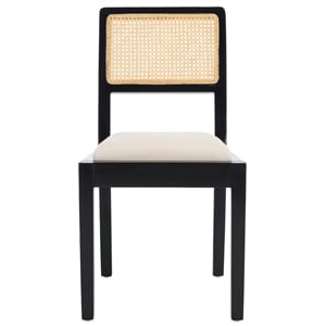 Safavieh Suzetta Pine Wood Dining Chair in Black /Natural / White