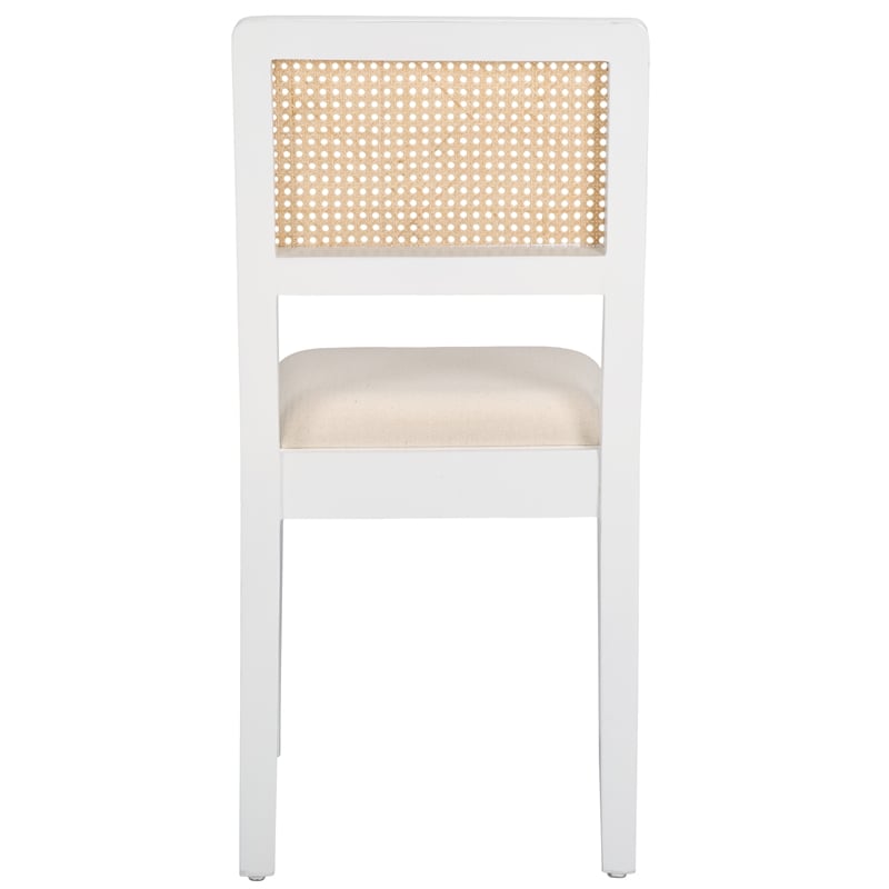 Safavieh Suzetta Pine Wood Dining Chair in White / Natural