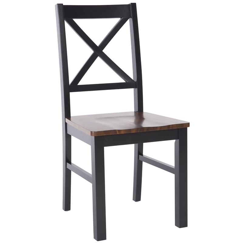 Safavieh Akash Wood Dining Chair in Black / Walnut