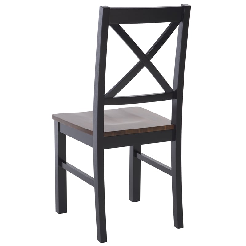 Safavieh Akash Wood Dining Chair in Black / Walnut