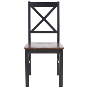 Safavieh Akash Wood Dining Chair in Black / Walnut