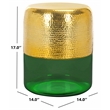 Safavieh Saanvi Round Aluminum Accent Table in Gold / Green