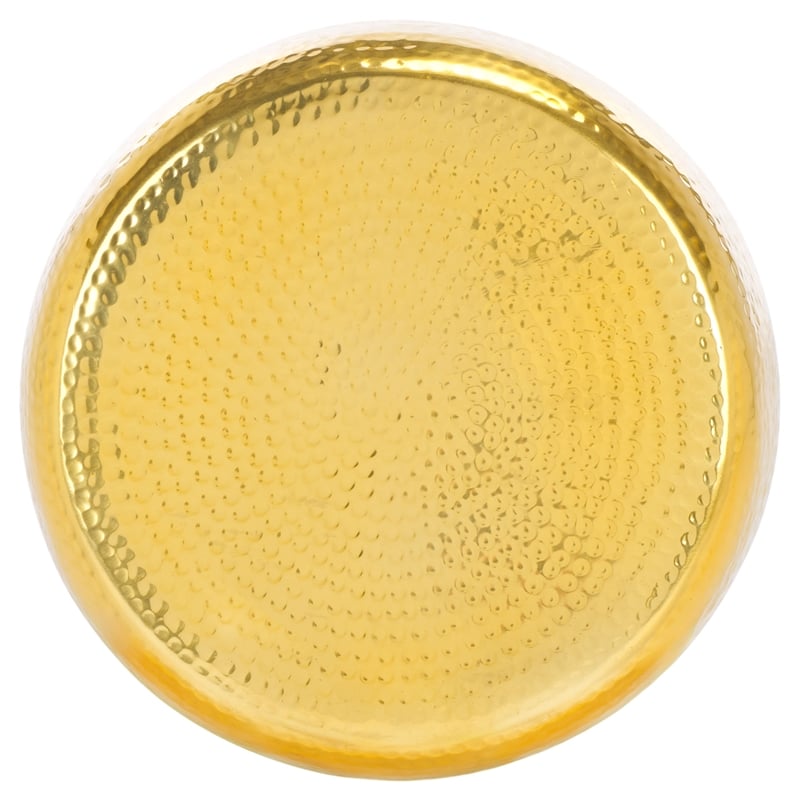 Safavieh Saanvi Round Aluminum Accent Table in Gold / Green